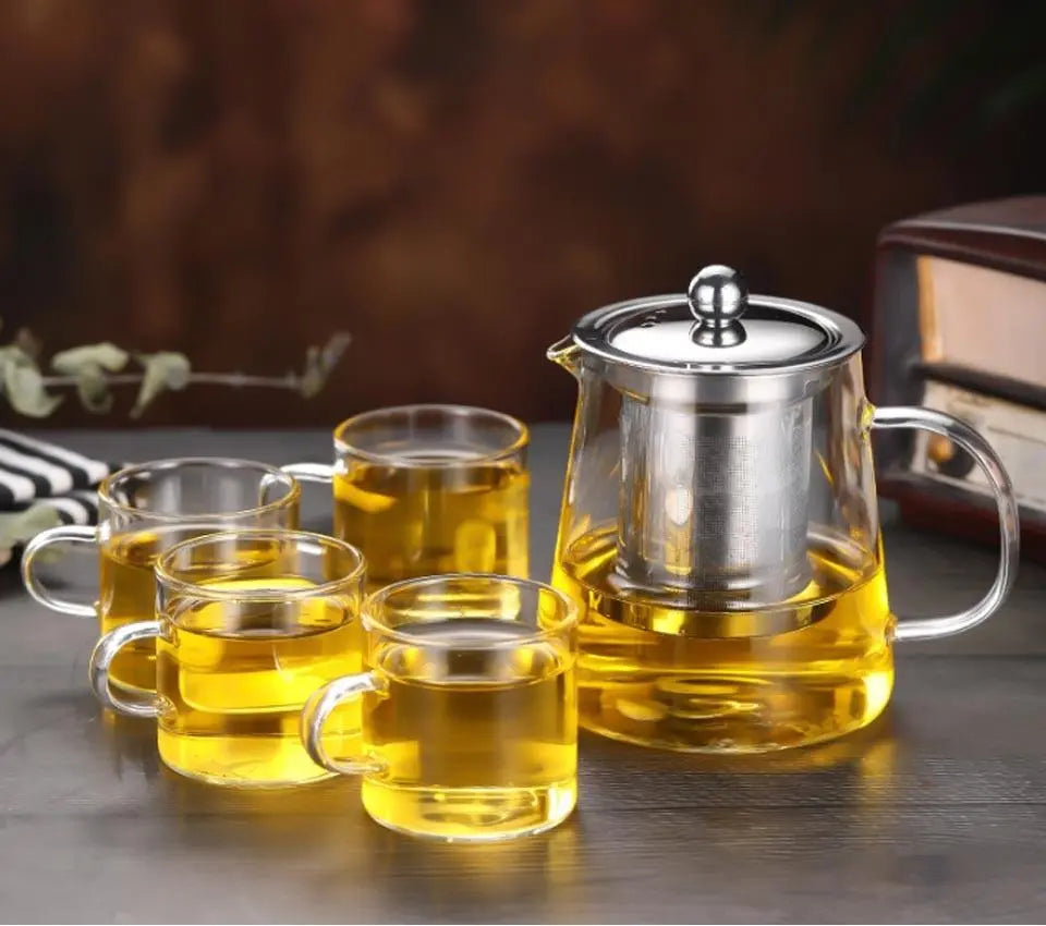 Théière en Verre Premium avec Infuseur – 450 ml / 1.3 L